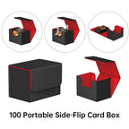 Magnetic Trading Card Storage Box - 100 Card Capacity (Sleeved), Waterproof & Stain Proof Collectoe