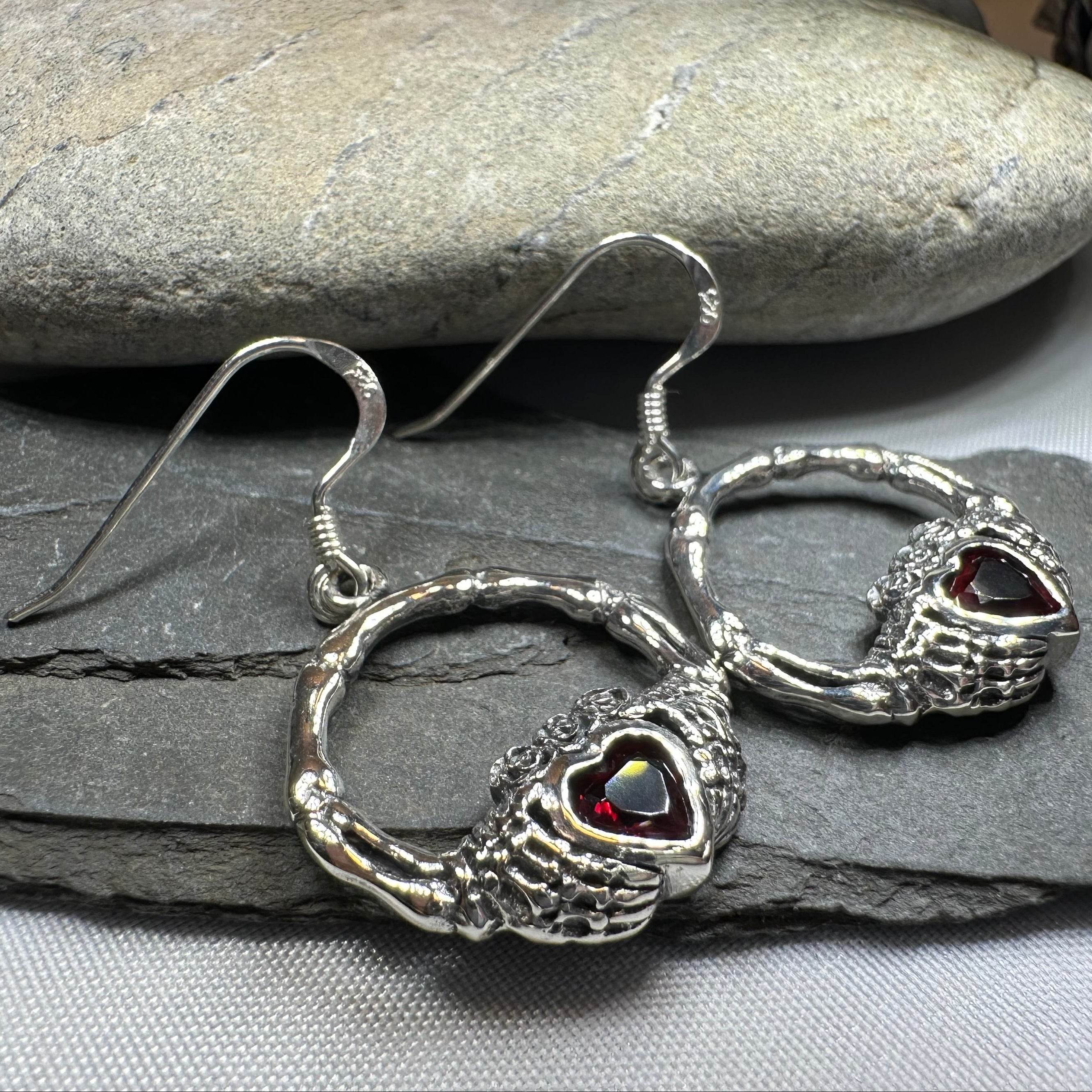Claddagh Stud Earrings - Diamond Zirconia