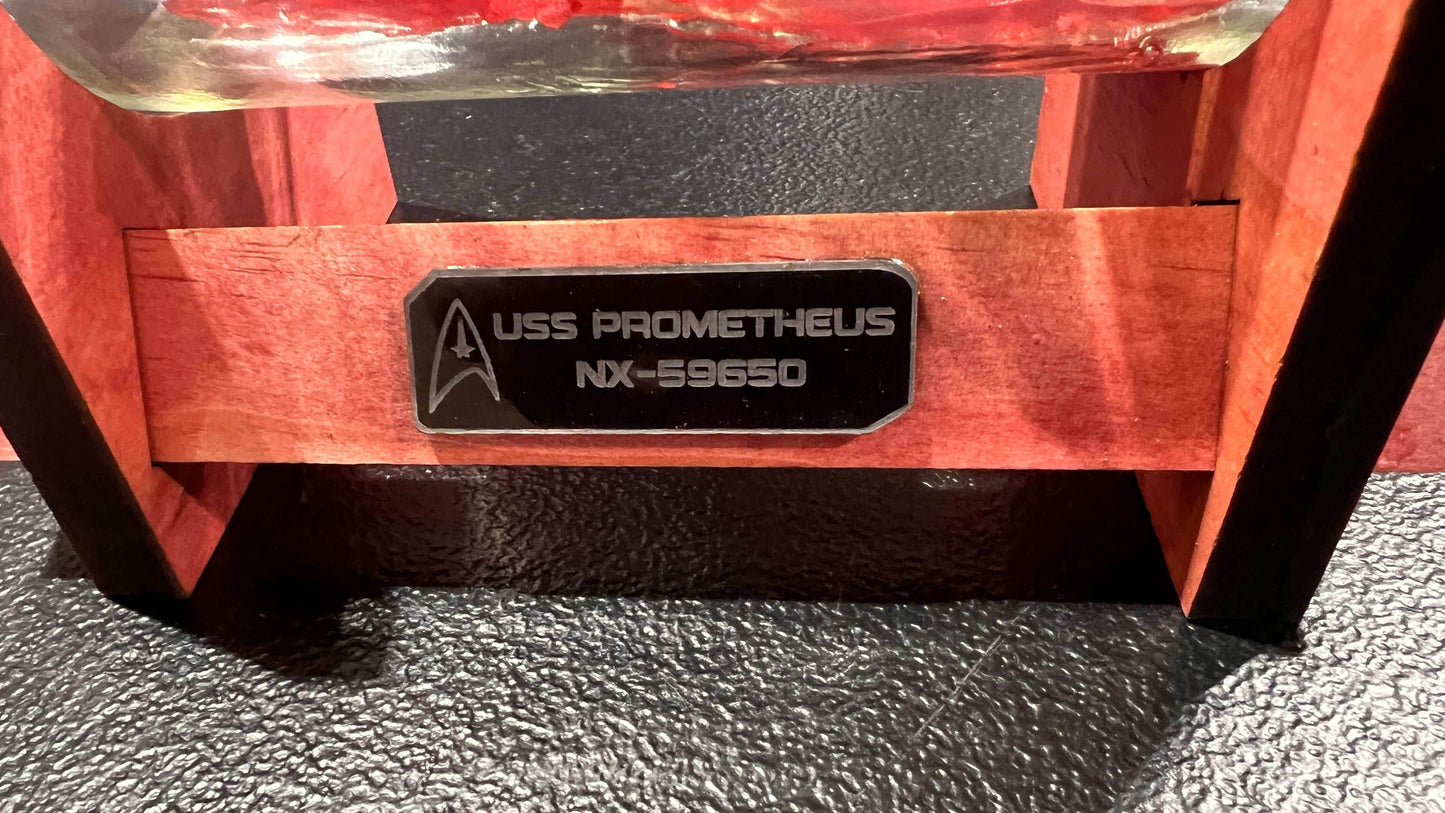 Star Trek USS Prometheus NX-59650 Starship in a Bottle - With Stand