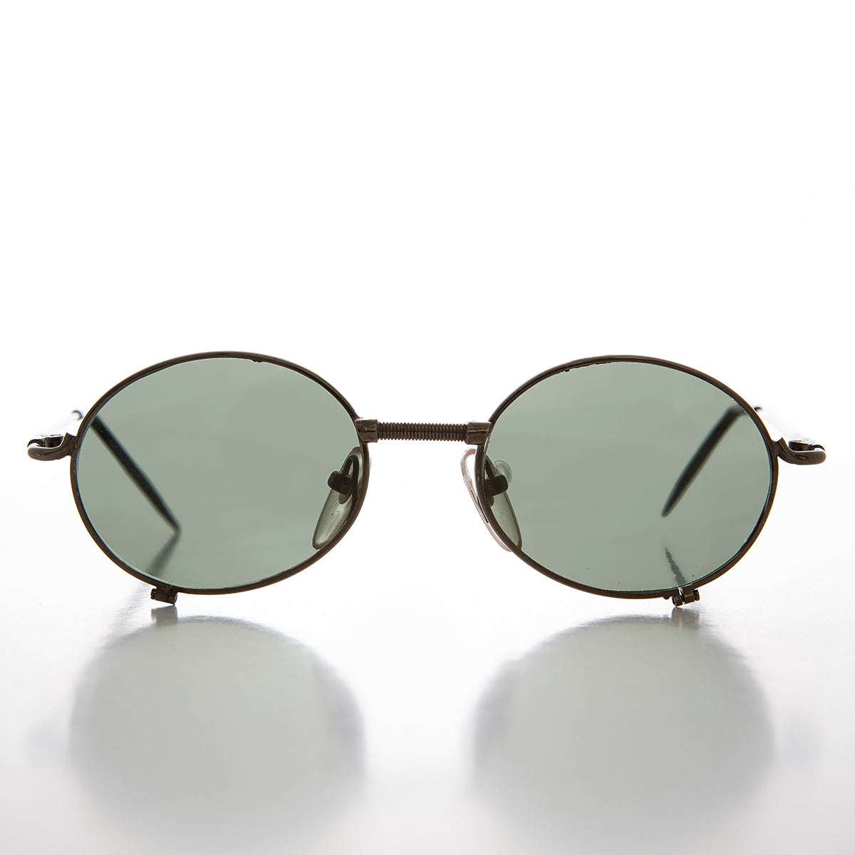 Industrial Steampunk 90s Sunglass with Oval Optical Quality Frame Glass Lens - Blaster