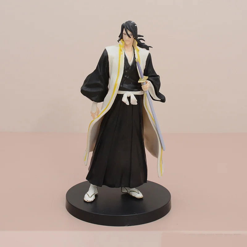 BLEACH Kuchiki Rukia Byakuya Yamamoto Genryuusai Shigekuni PVC Action Figure, Anime Figurines Standing Position Statues 16 CM