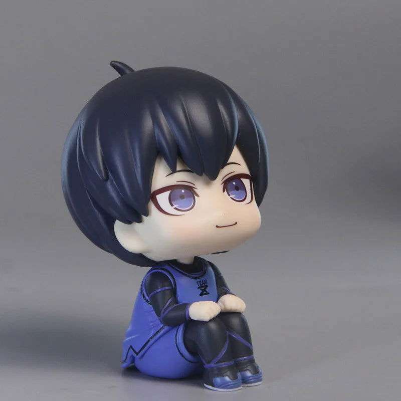 BLUE LOCK Cute Mini Figurines, Isagi Yoichi Chigiri Hyoma Nagi Seishiro Action Figures, Kawaii PVC Toys for Collector 10cm