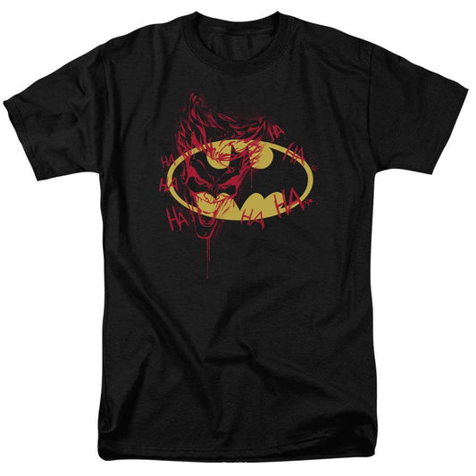Batman Logo With The Joker Graffiti DC Adult T-Shirt - S