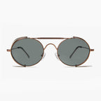Copper Steampunk Sunglass with Folding Side Shields - Bram 5 - Copper / Brown Lens