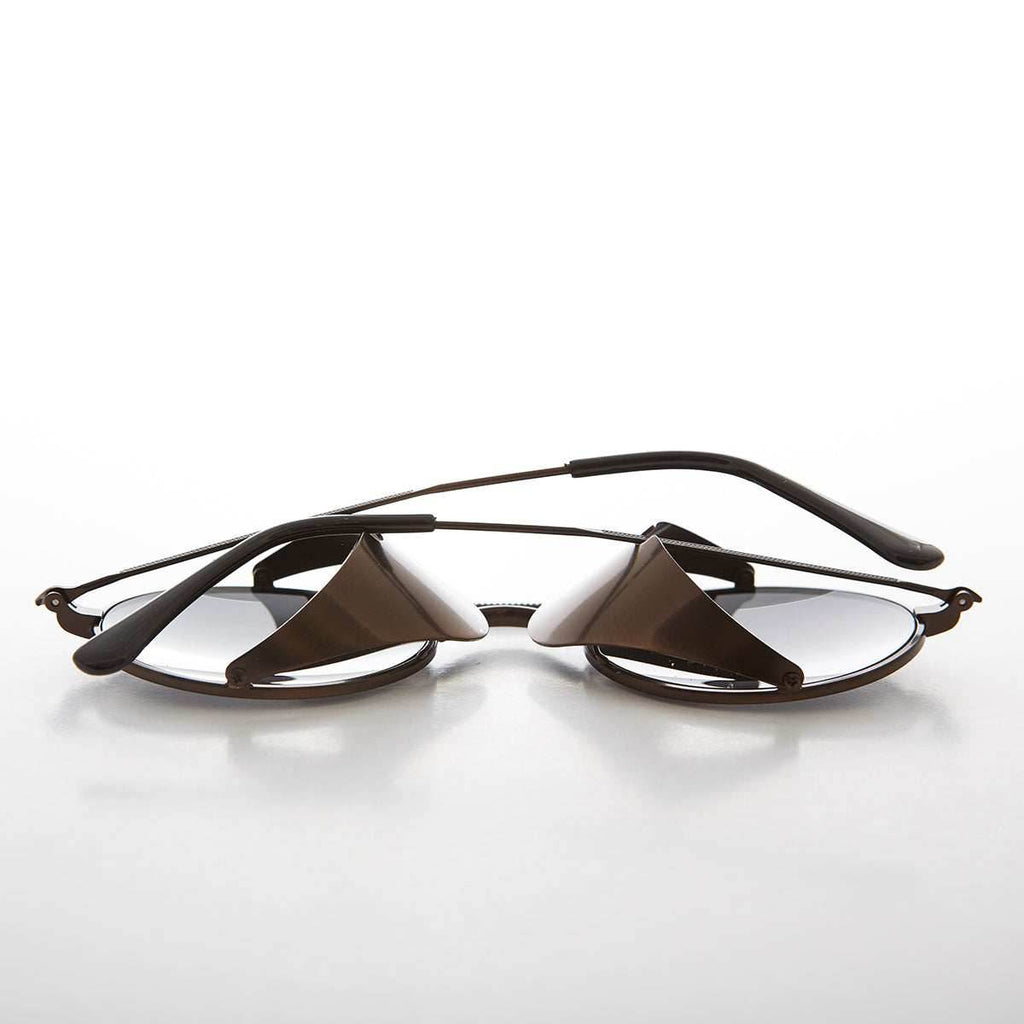 Copper Steampunk Sunglass with Folding Side Shields - Bram 5 - Copper / Brown Lens