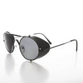 Black Steampunk Sunglass with Folding Side Shields - Bram 4 - Black/Gray Lens