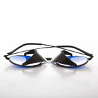 Blue Lens Steampunk Sunglass with Folding Side Shields - Bram 1 - Gun Metal / Blue Lens