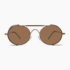 Copper Steampunk Sunglass with Folding Side Shields - Bram 5 - Copper / Brown Lens