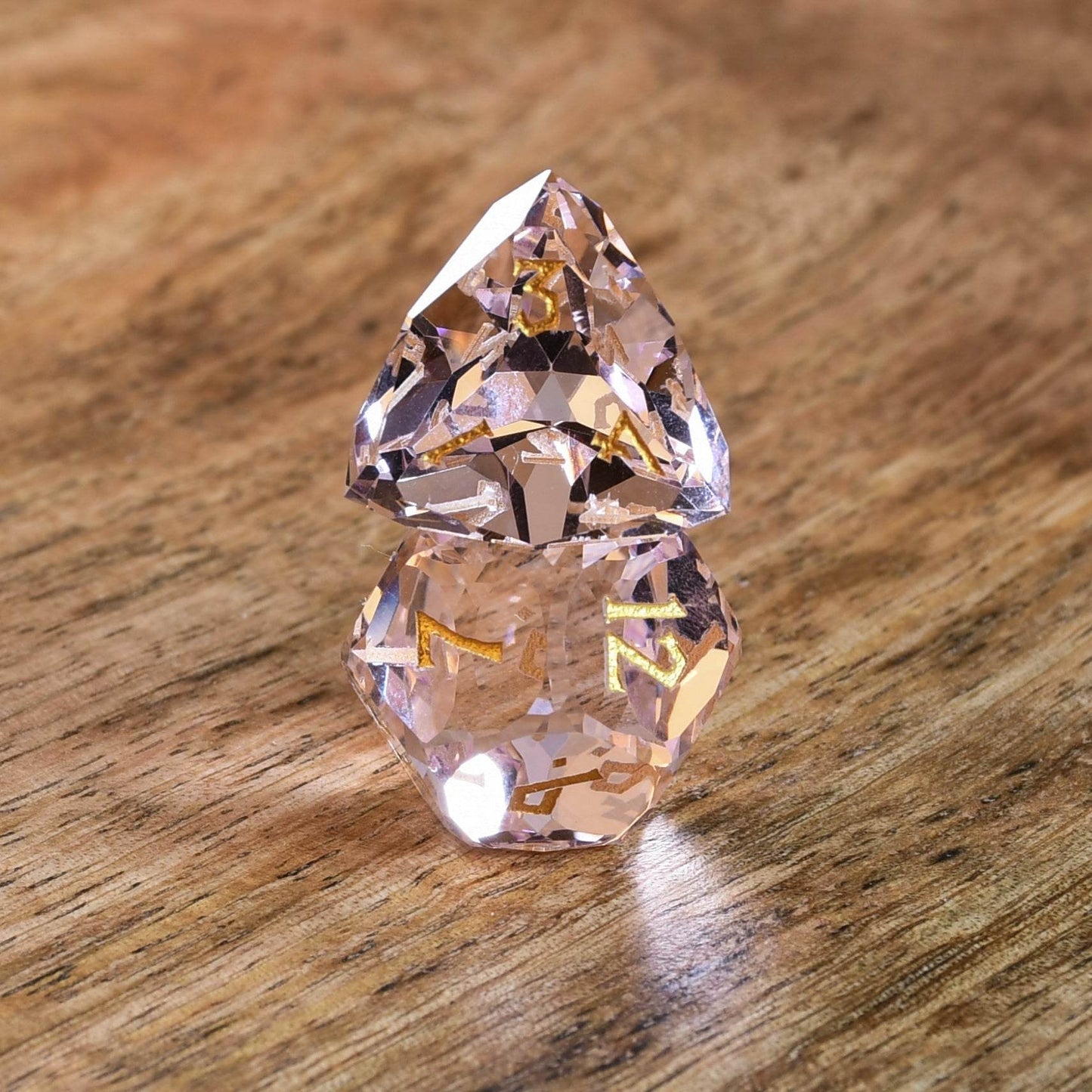 Baby Pink Topaz Multifaceted Glass Dice Set 'PRE-ORDER | SPRING EVENT DEAL' - 
