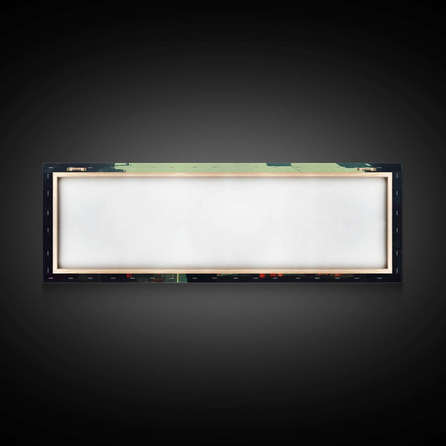 80s style Cyberpunk Japanese City, Retro Punk Tokyo, Framed Canvas Print, Framed Wall Art, Large Panoramic Wall Decor - 10x30 Inches / Gallery Wrap Canvas - Ready To Hang