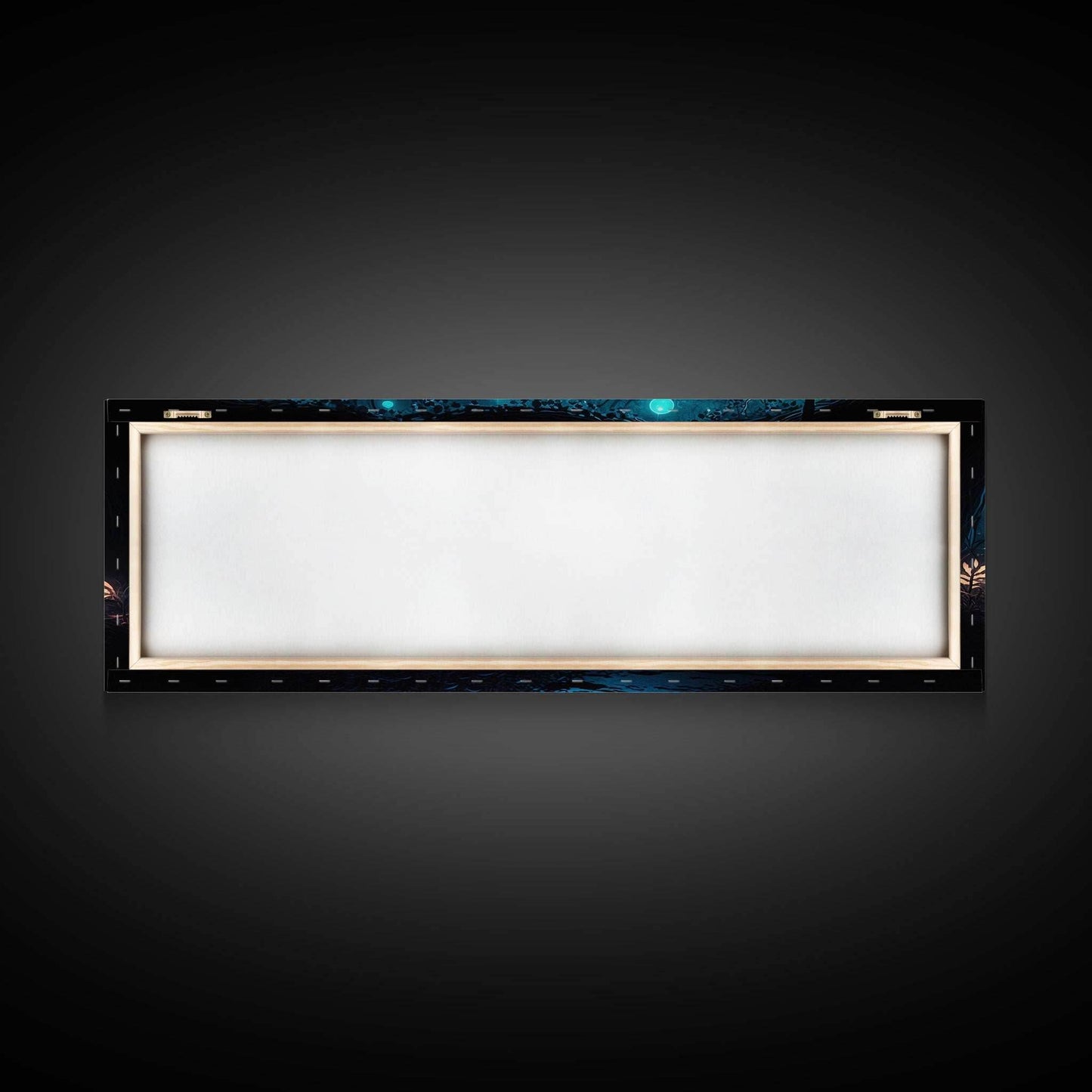 The mycelium Networrk, Fantasy Art, Framed Canvas Print, Bioluminescent Fantasy Forest At Night, Blue Glowing Ambience Art - 10x30 Inches / Gallery Wrap Canvas - Ready To Hang