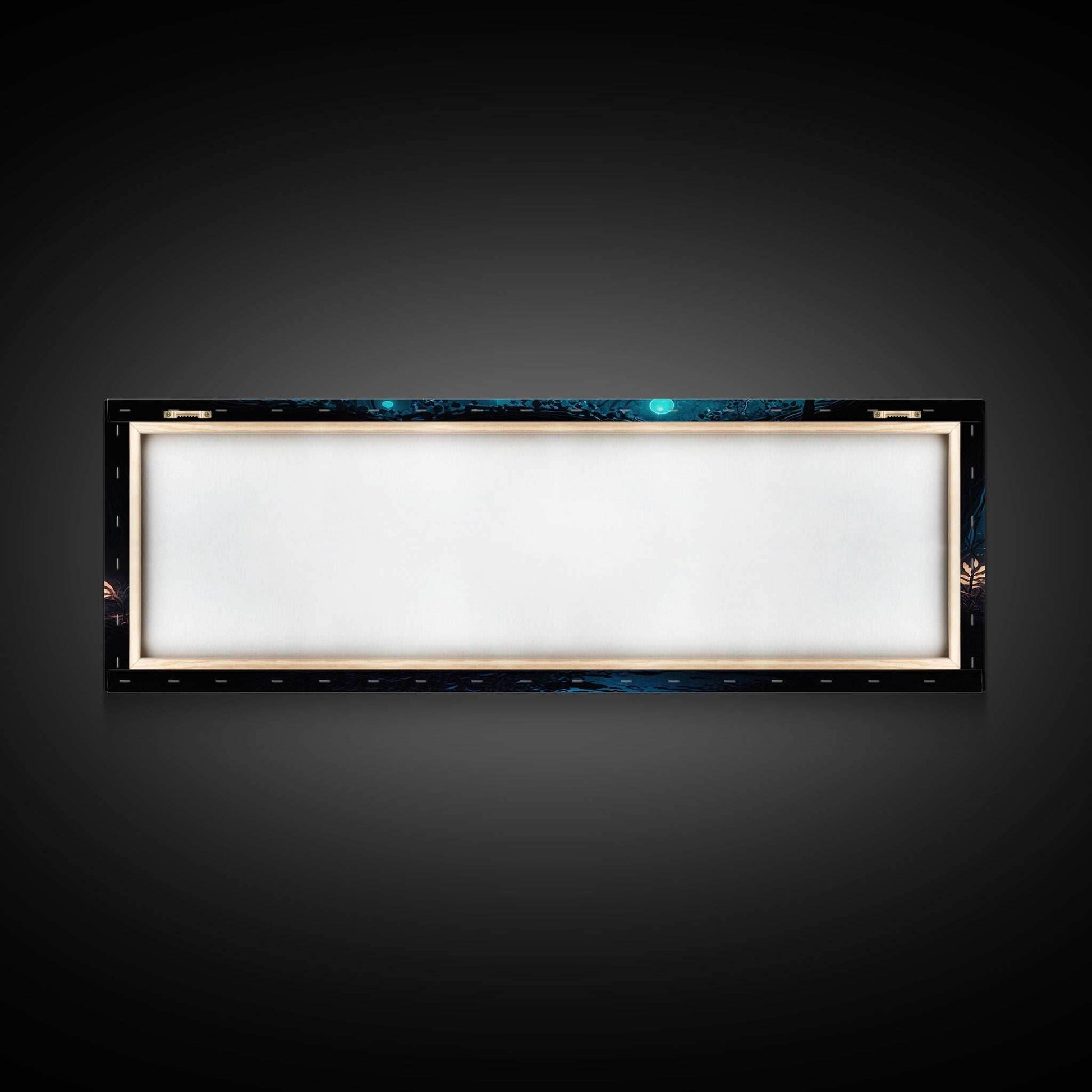 The mycelium Networrk, Fantasy Art, Framed Canvas Print, Bioluminescent Fantasy Forest At Night, Blue Glowing Ambience Art - 10x30 Inches / Gallery Wrap Canvas - Ready To Hang