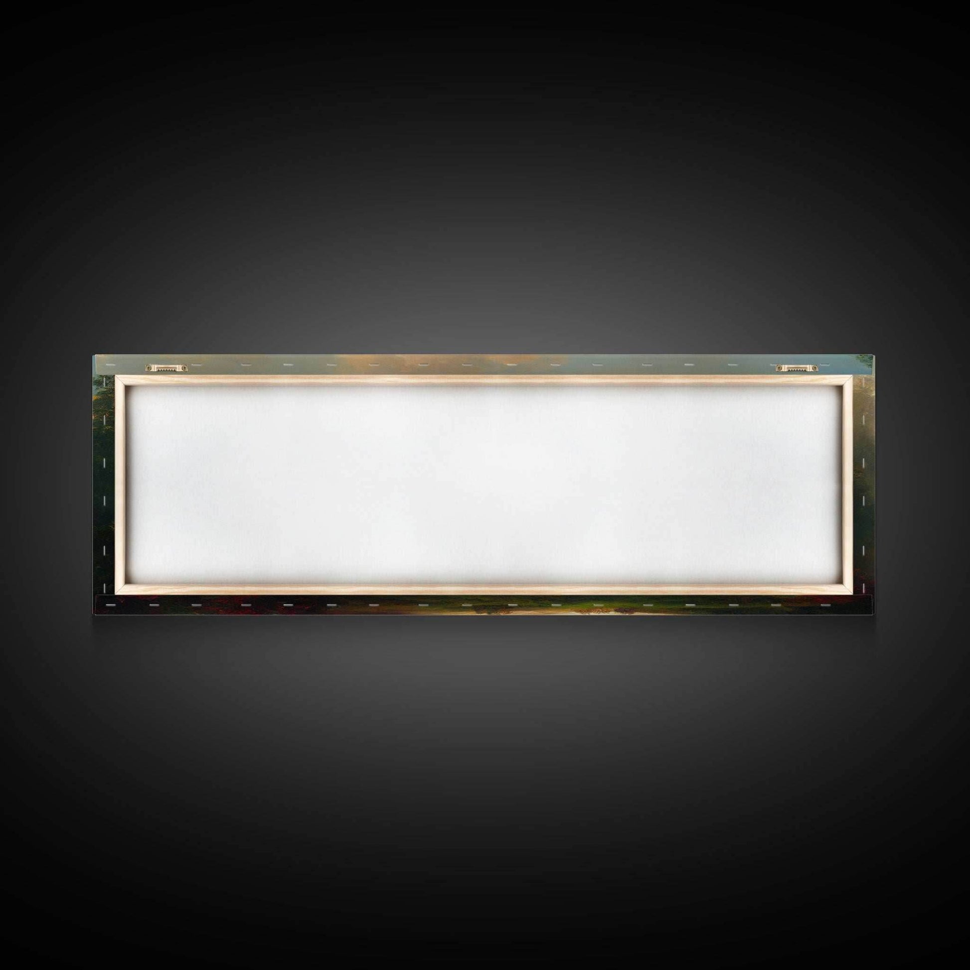 Hazy Forest Fantasy Art, Ready To Hang Canvas Print, Panoramic Art, Fog Covered Forest High Fantasy RPG Concept Art - 10x30 Inches / Gallery Wrap Canvas - Ready To Hang