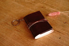 Red Leather Mini Journals With Distressed Patina Keychain
