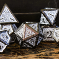 Ballad of the Bard Black and White Metal Dice Set