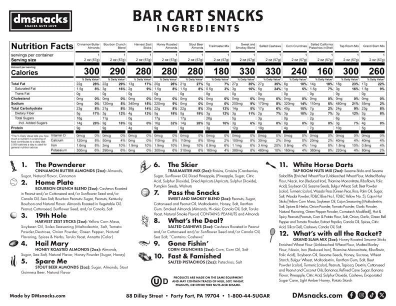 Bar Cart Snacks | Gourmet Nut Gift Set for Men