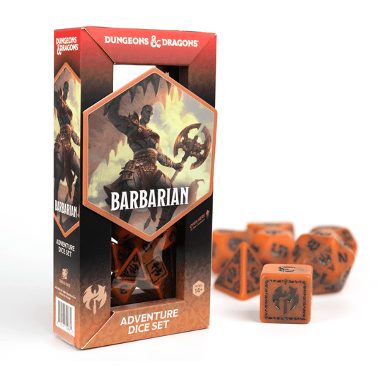 D&D Adventure Dice Set - Barbarian Edition | Orange 15pc Collection - 