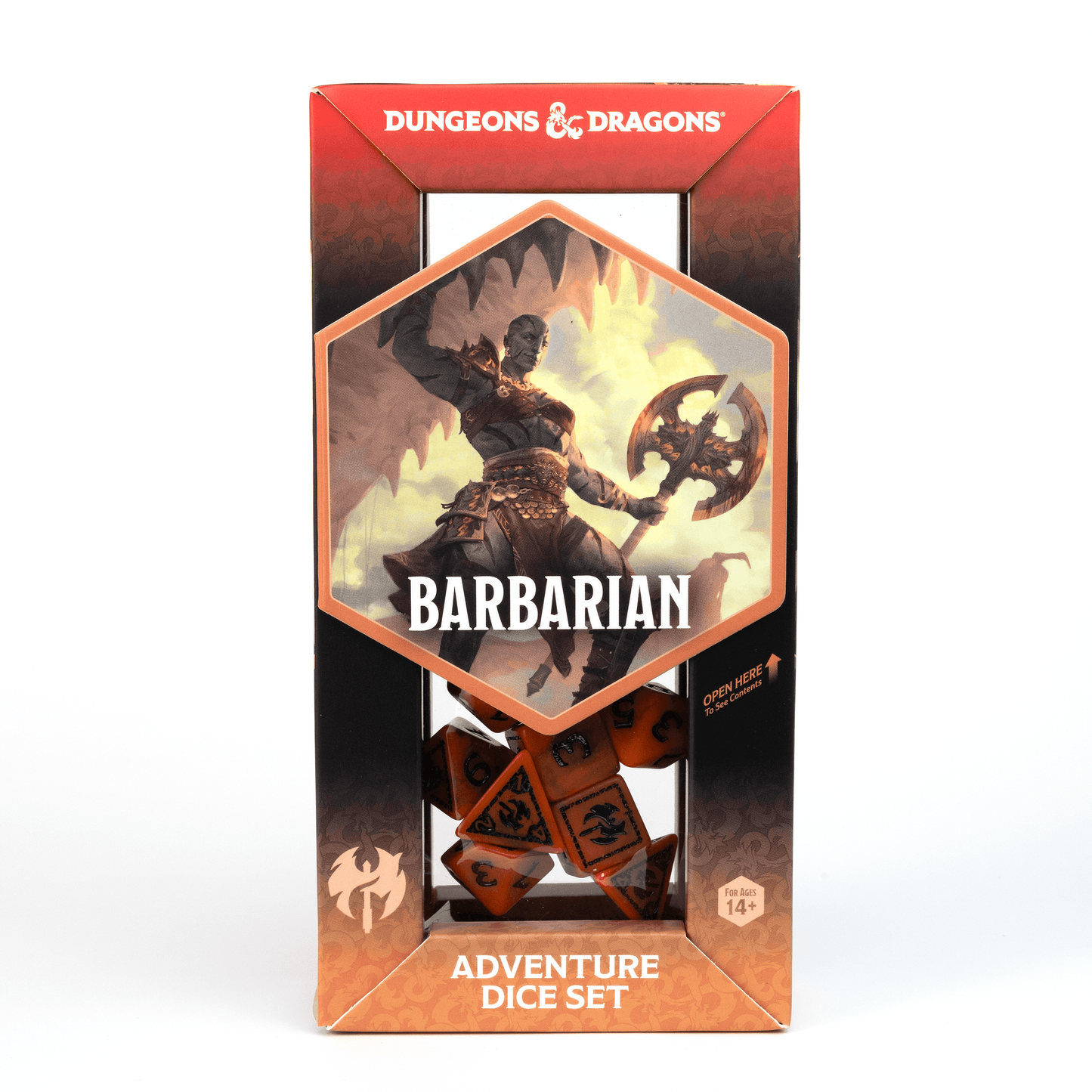 D&D Adventure Dice Set - Barbarian Edition | Orange 15pc Collection - 