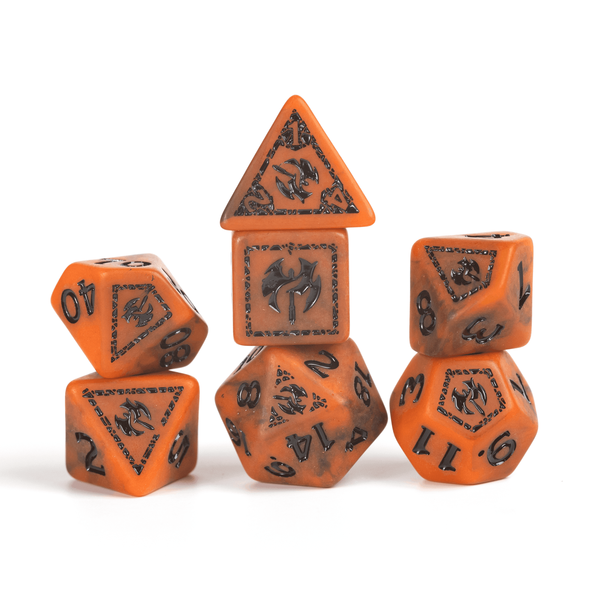 D&D Adventure Dice Set - Barbarian Edition | Orange 15pc Collection - 