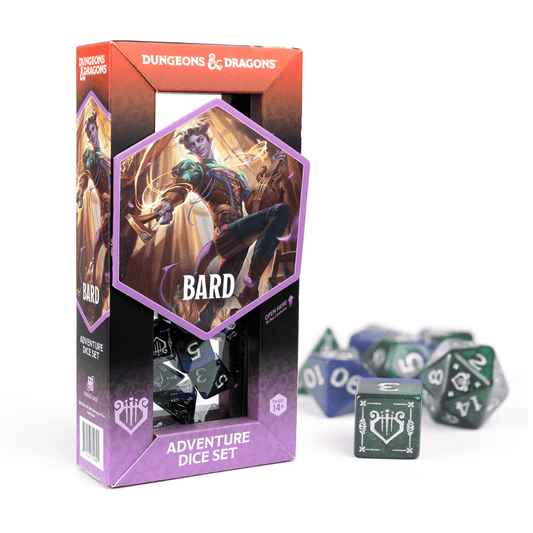D&D Adventure Dice Set - Bard Edition | Blue/Green 15pc Collection - 