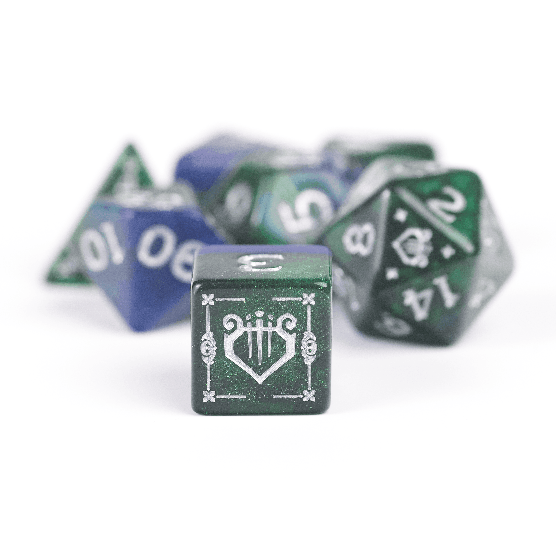 D&D Adventure Dice Set - Bard Edition | Blue/Green 15pc Collection - 