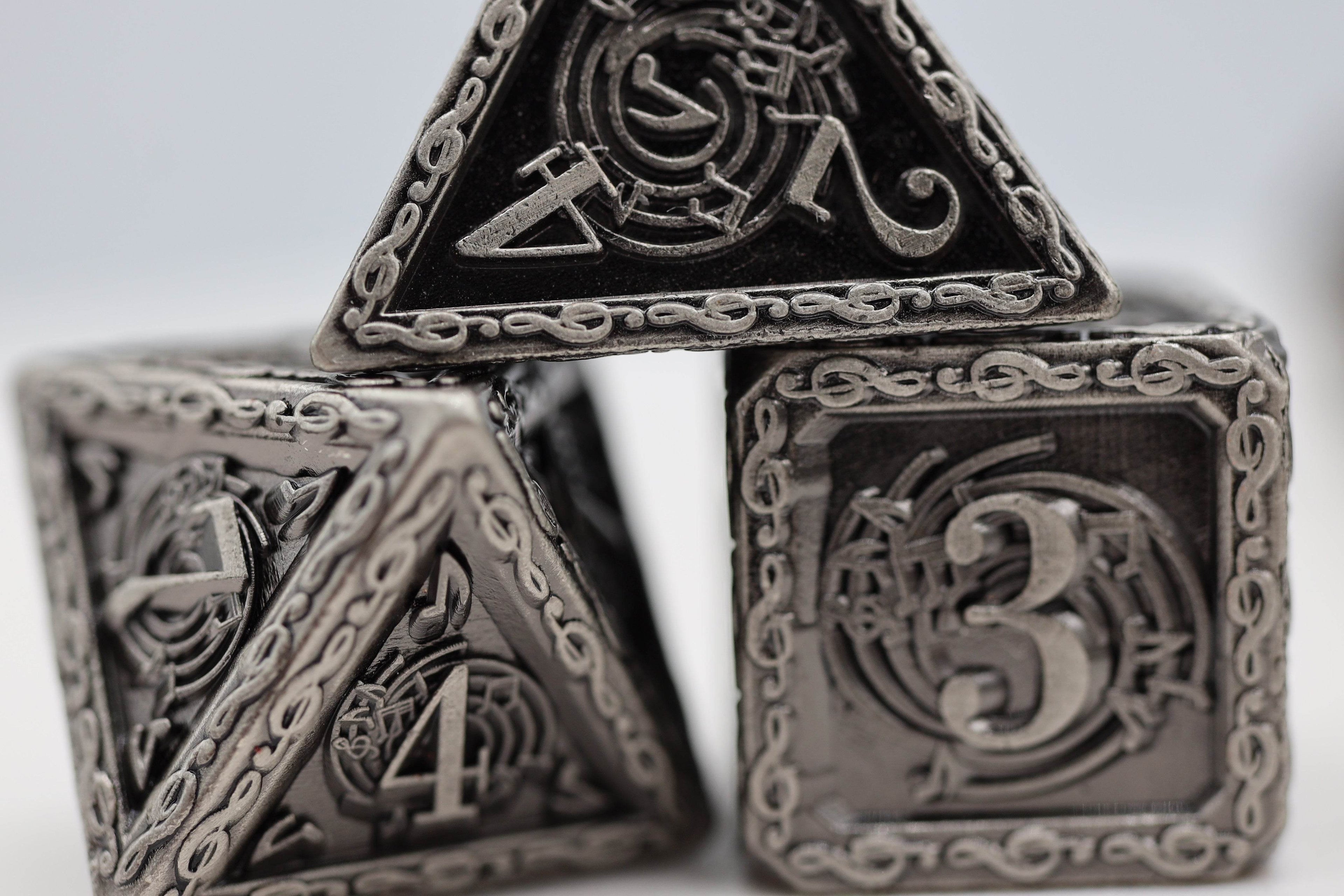 Bardic Song: Vibrato - Metal RPG Dice Set - 