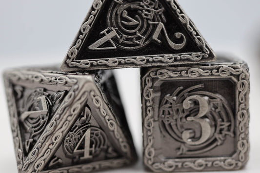 Bardic Song: Vibrato - Metal RPG Dice Set - 