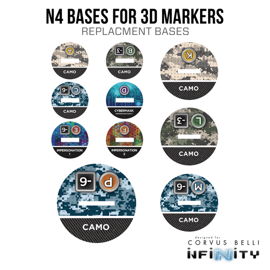 N4 Bases for 3D Markers - 25mm / Camo / A