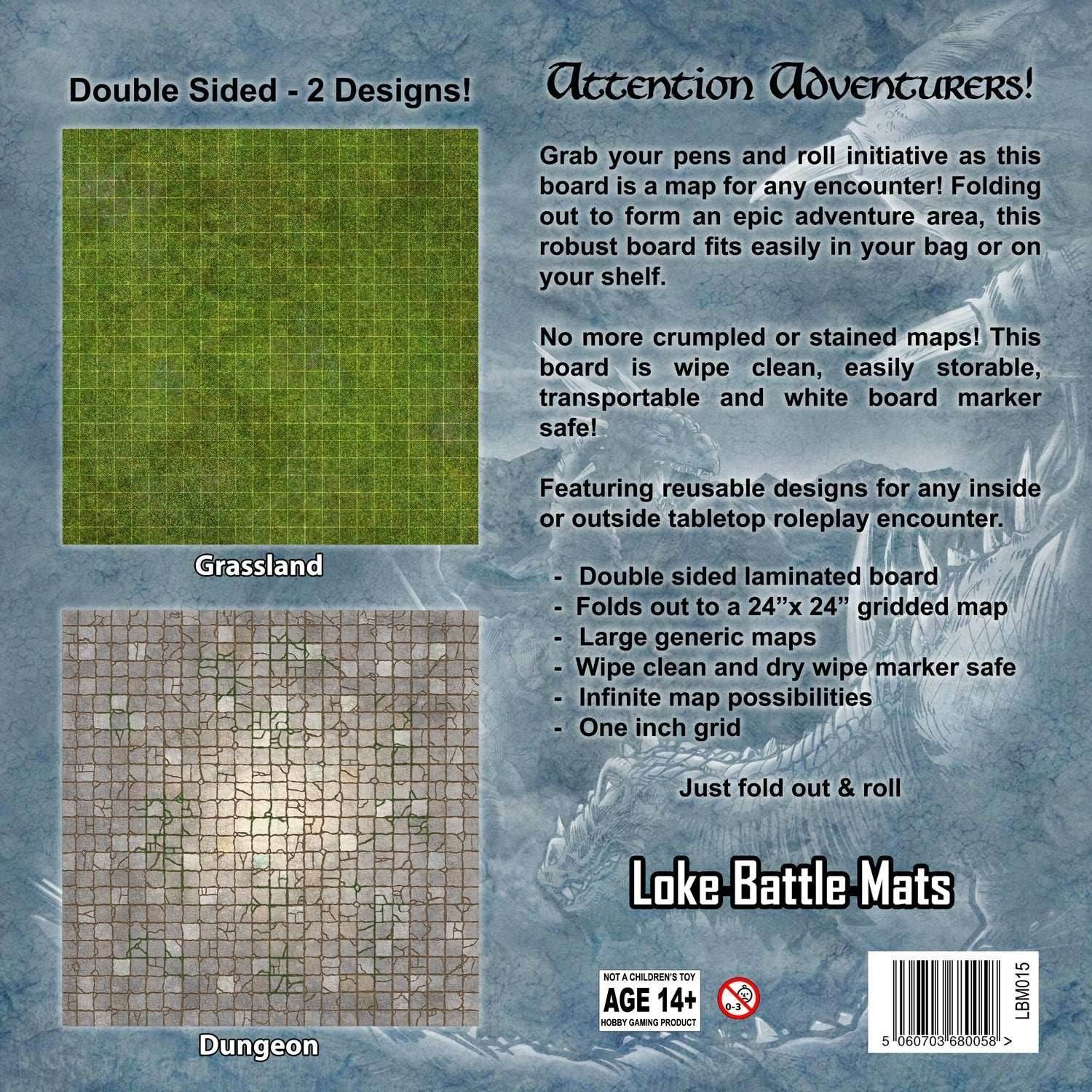 Battle Map Board - Dungeon & Grassland - 