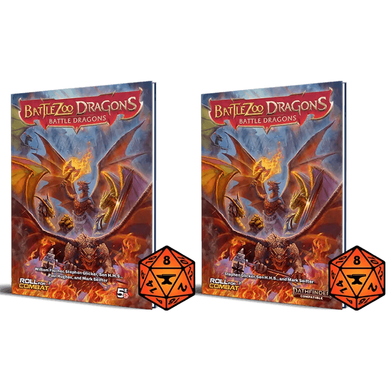 Battlezoo Dragons: Battle Dragons PDF - D&D 5E and Pathfinder 2e / Hardcover & PDF & Foundry VTT Module