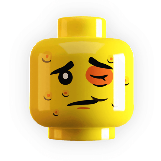 Bee Stings on Minifig Head made using LEGO part - Yellow Flesh