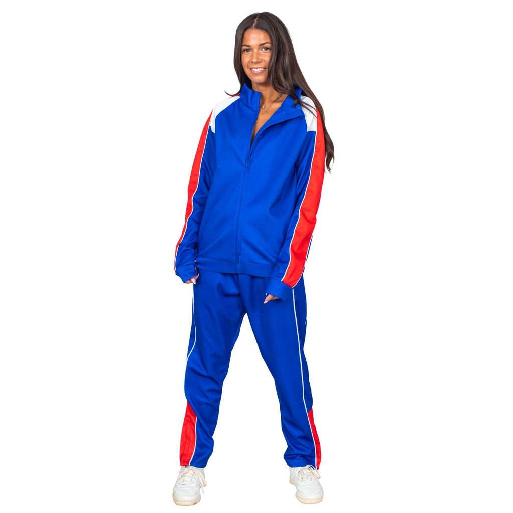 Beer Fest USA Blue and Red Tracksuit Jacket and Pants Halloween Costume Cosplay