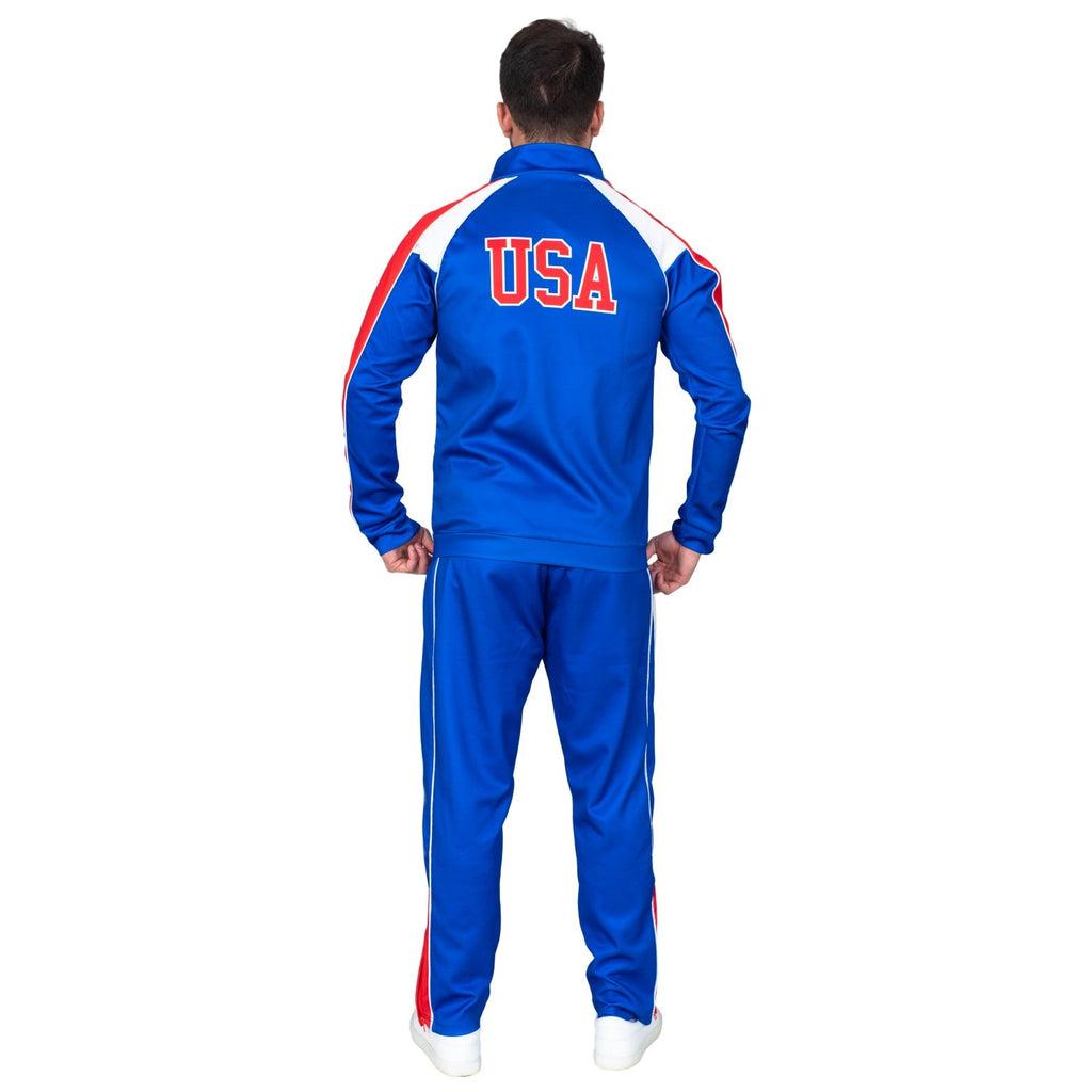 Beer Fest USA Blue and Red Tracksuit Jacket and Pants Halloween Costume Cosplay