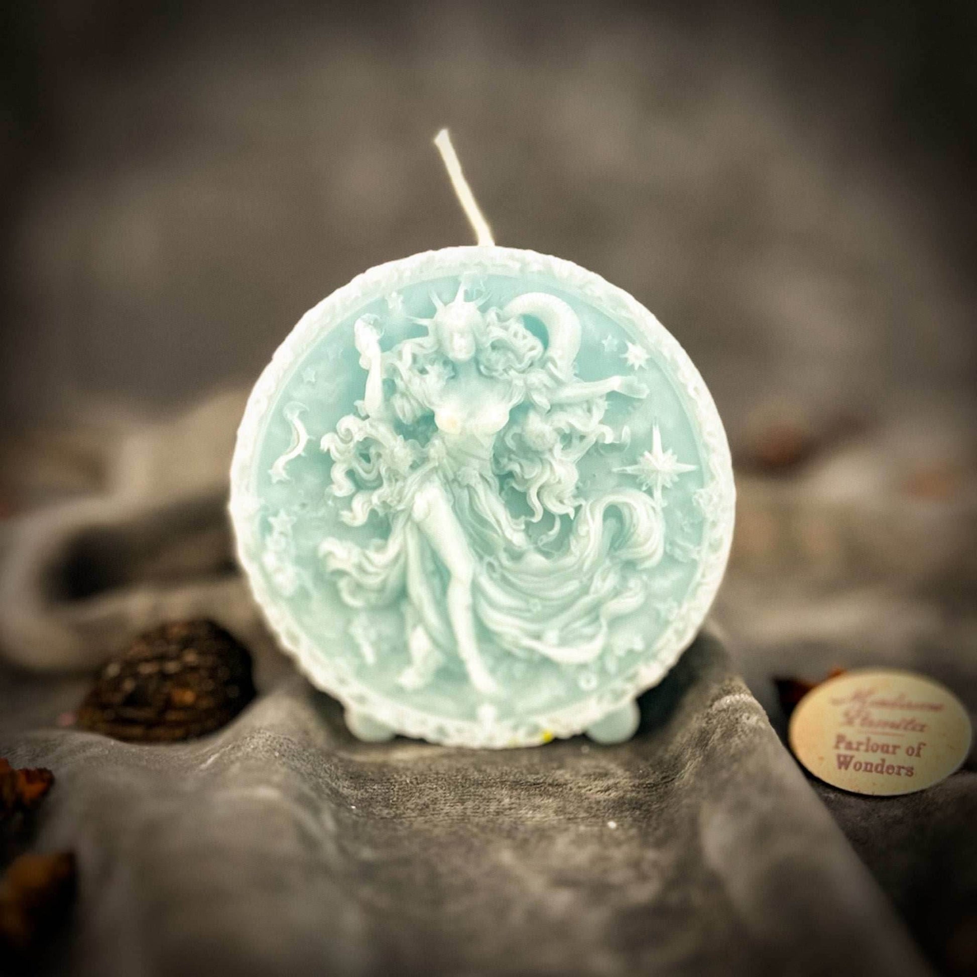 Beeswax Aquarius Water Bearer Zodiac Spell Candle - Blue (Communication)