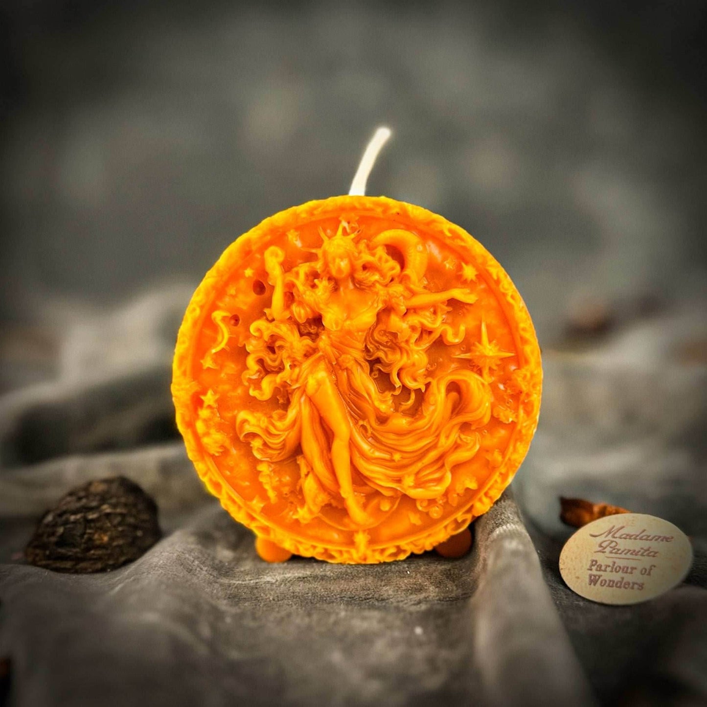 Beeswax Aquarius Water Bearer Zodiac Spell Candle - Orange (Removing Blocks)