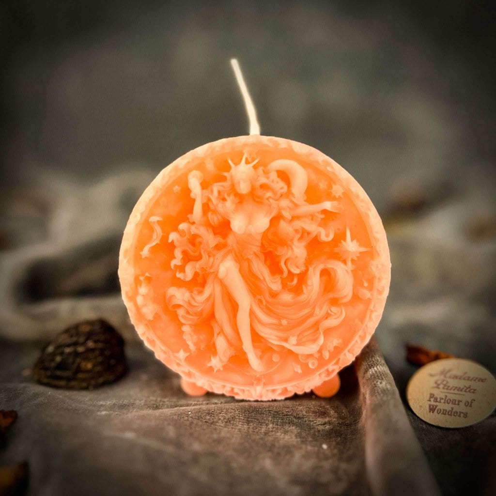 Beeswax Aquarius Water Bearer Zodiac Spell Candle - Pink (Romance)