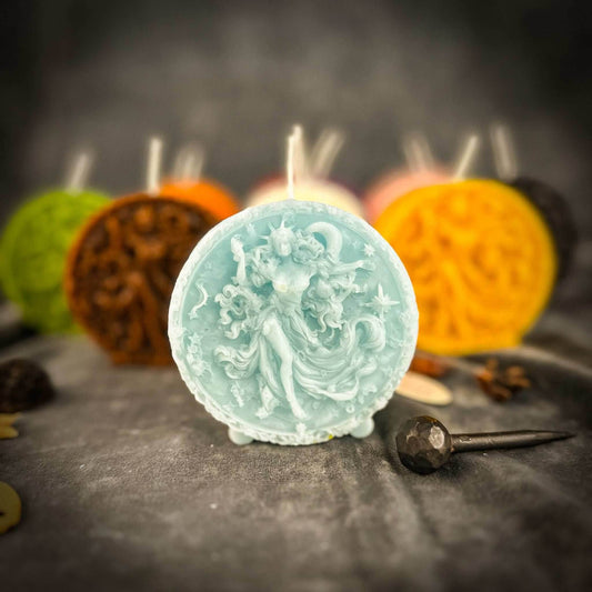 Beeswax Aquarius Water Bearer Zodiac Spell Candle - Blue (Communication)