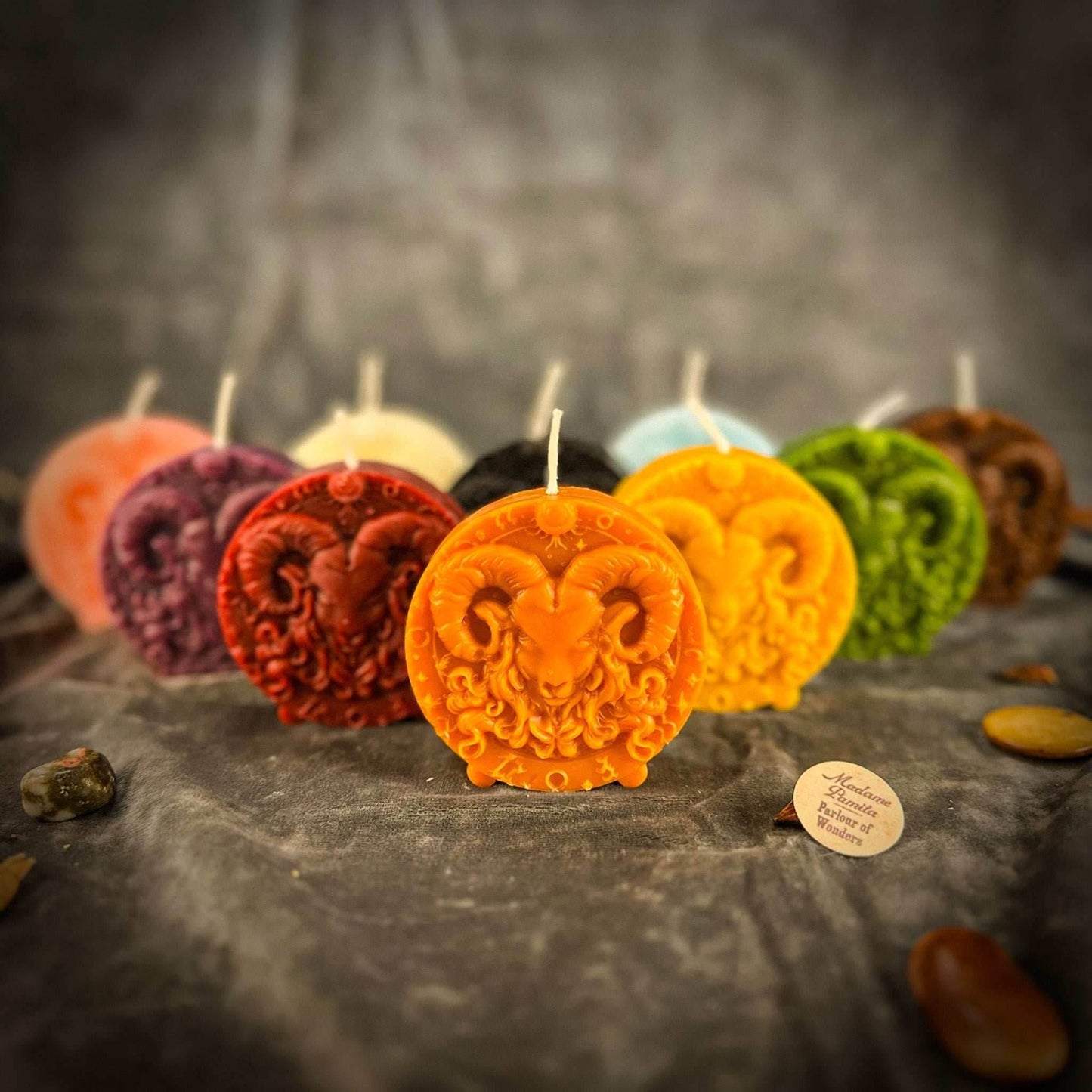 Beeswax Aries Ram Zodiac Spell Candle - Pink (Romance)