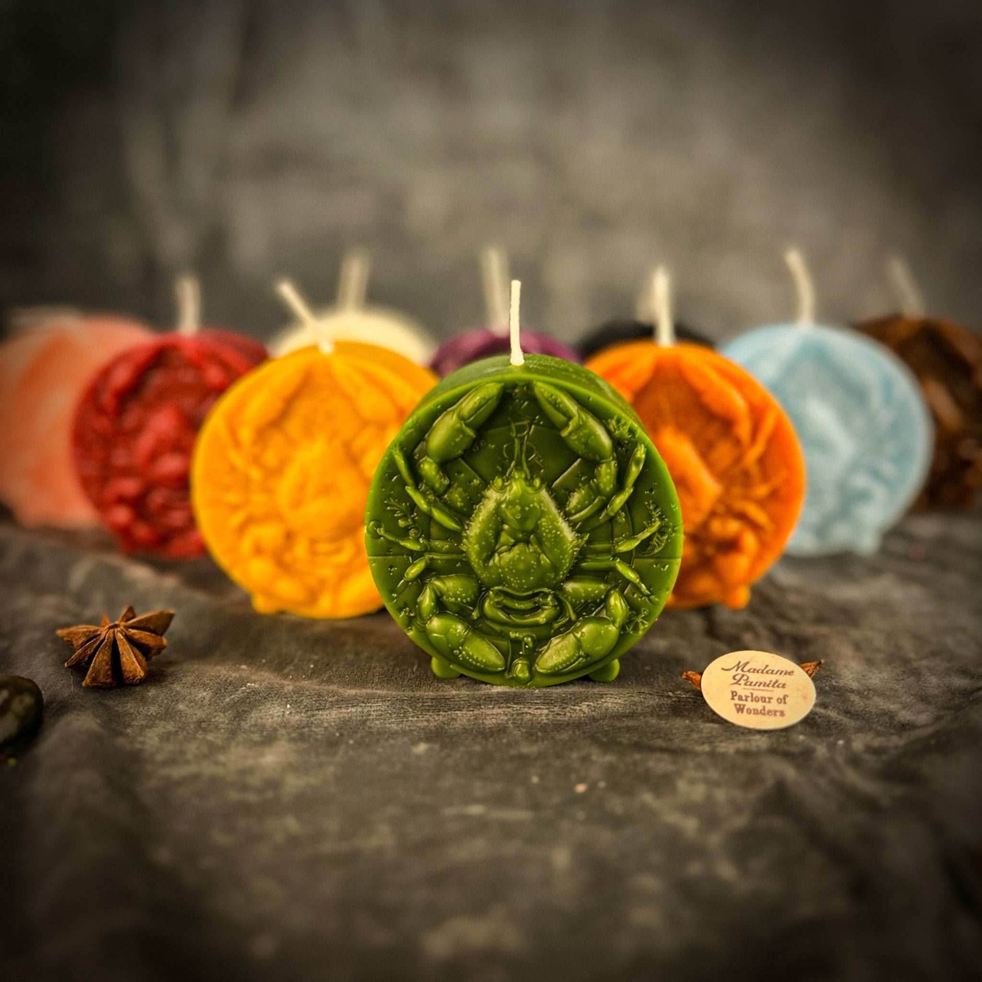 Beeswax Cancer Crab Zodiac Spell Candle - Pink (Romance)