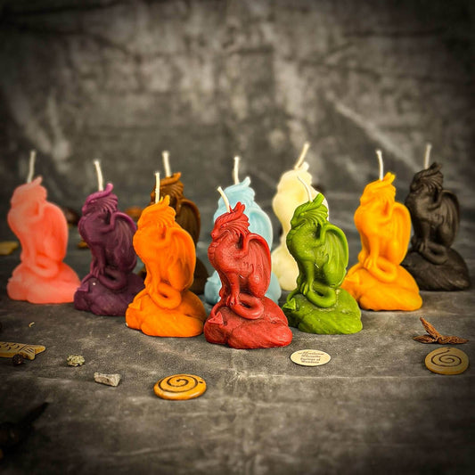 Beeswax Dragon of Protection Spell Candle - Yellow (Protecting Success)