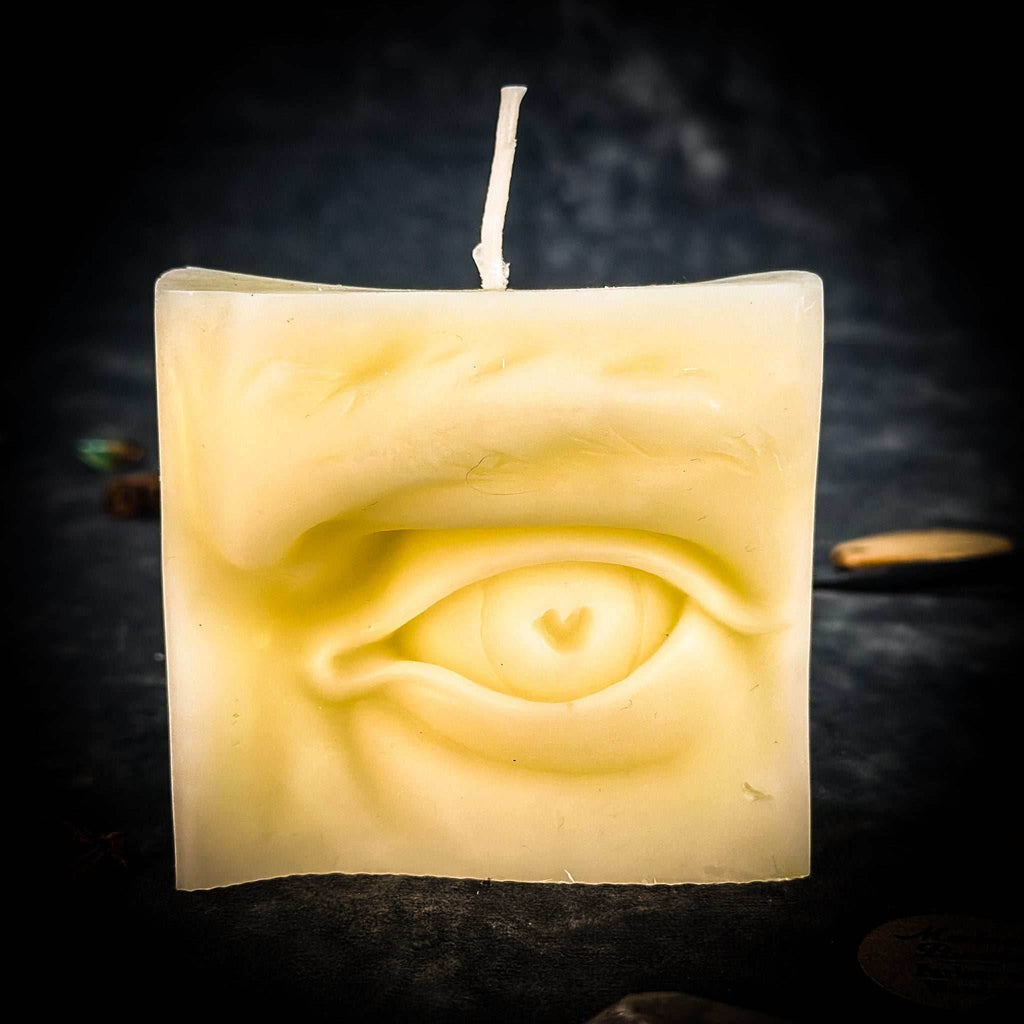 Beeswax Ex-Voto Eye Spell Candle - White (Blessing)