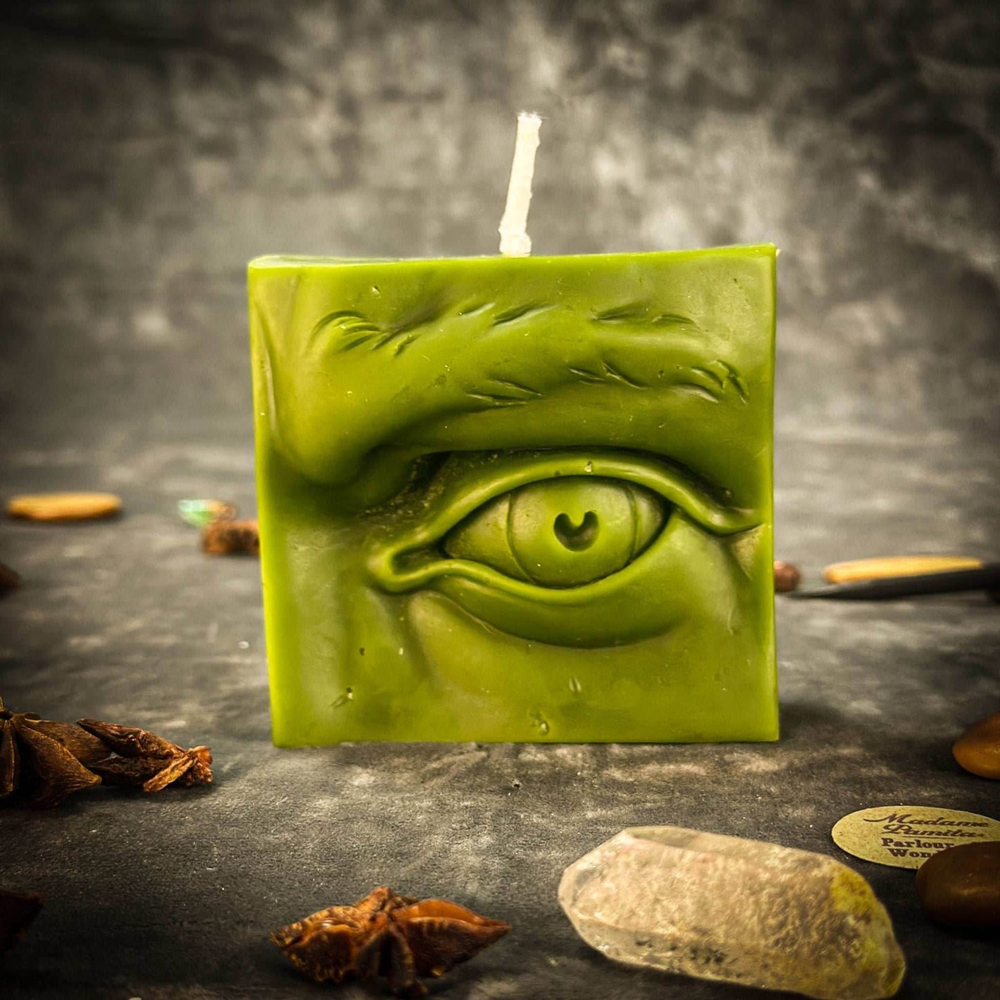 Beeswax Ex-Voto Eye Spell Candle - Green (Prosperity)