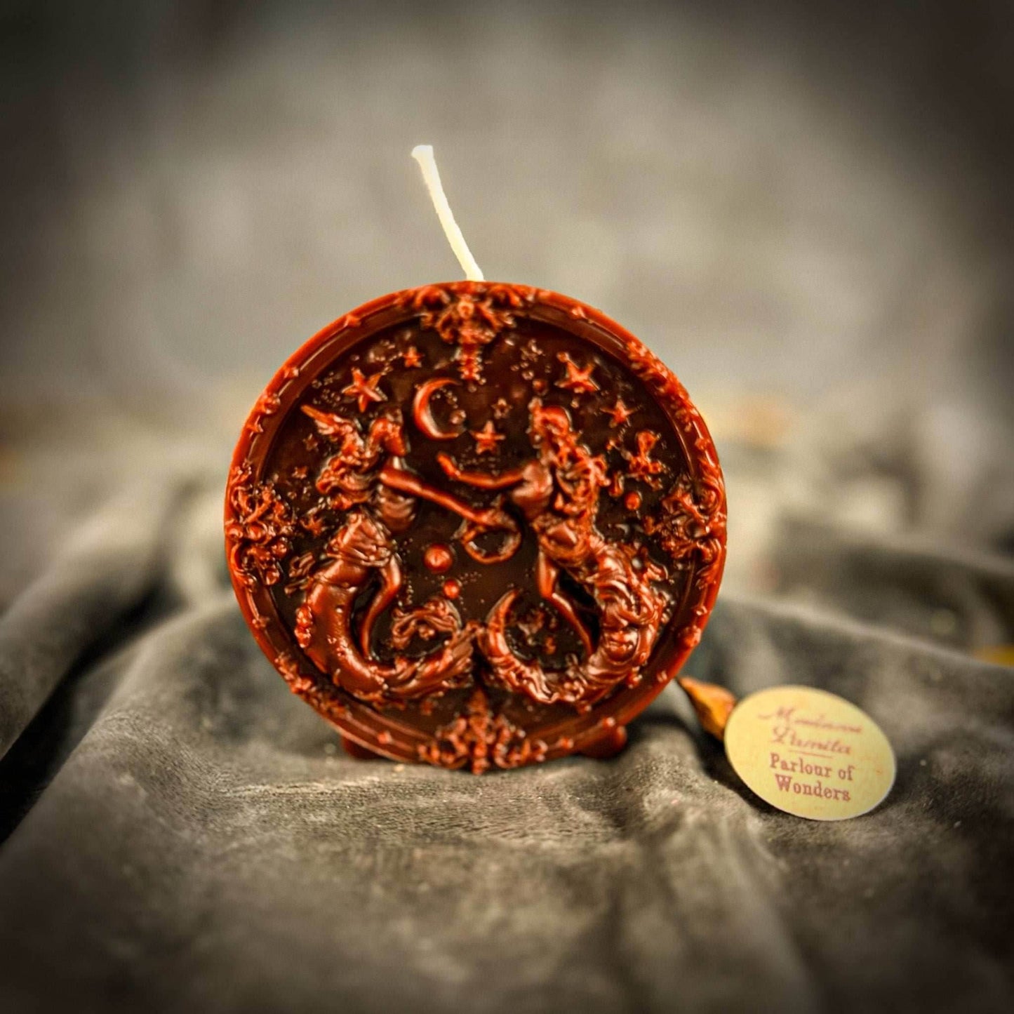 Beeswax Gemini Twins Zodiac Spell Candle - Brown (Grounding)