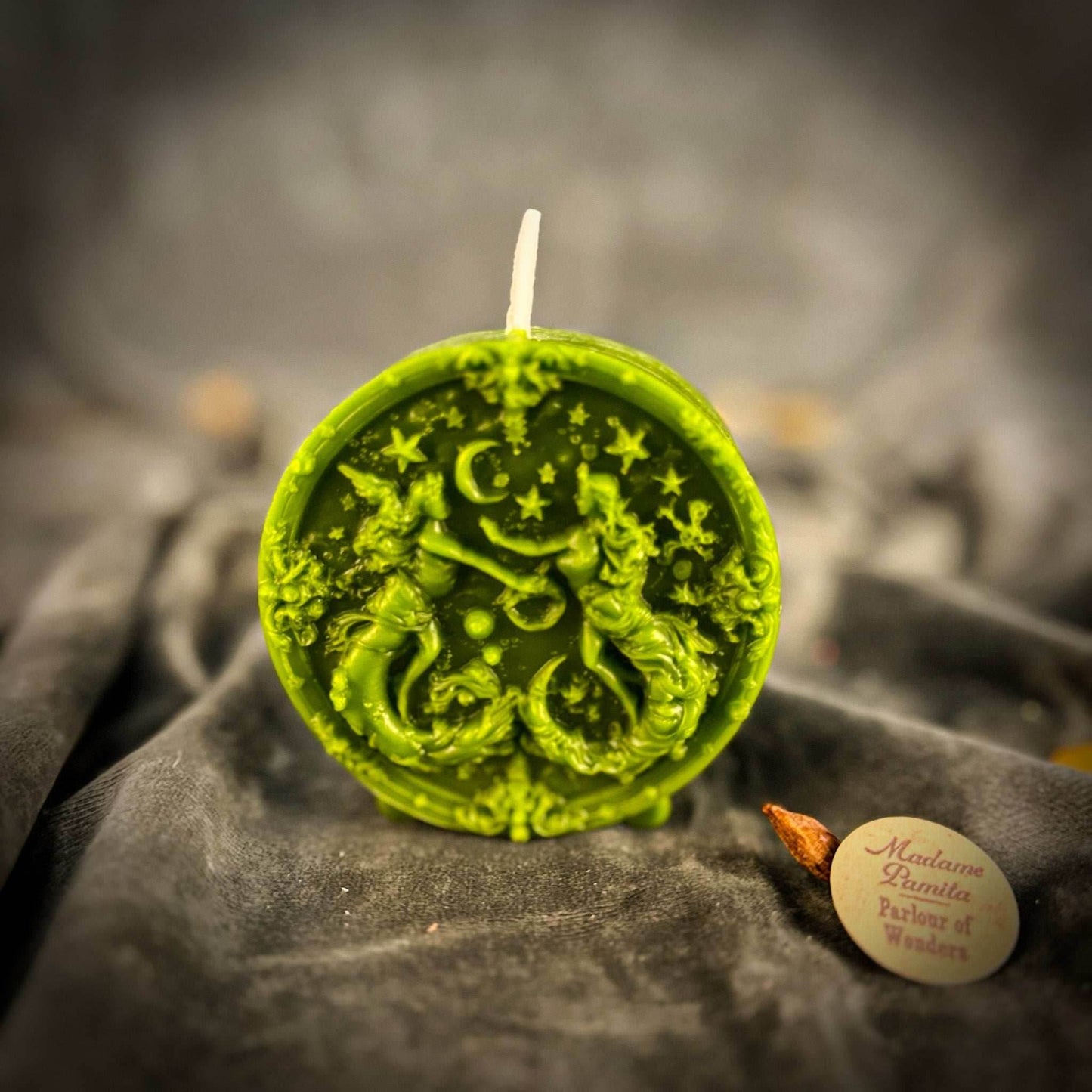 Beeswax Gemini Twins Zodiac Spell Candle - Green (Prosperity)