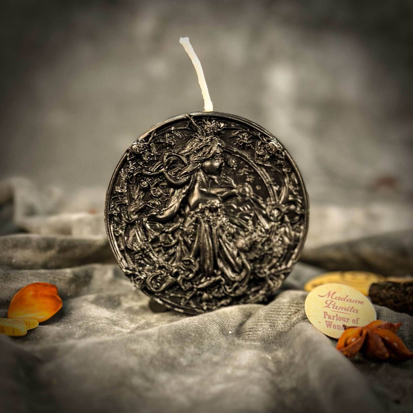 Beeswax Libra Scales Zodiac Spell Candle - Black (Protection)