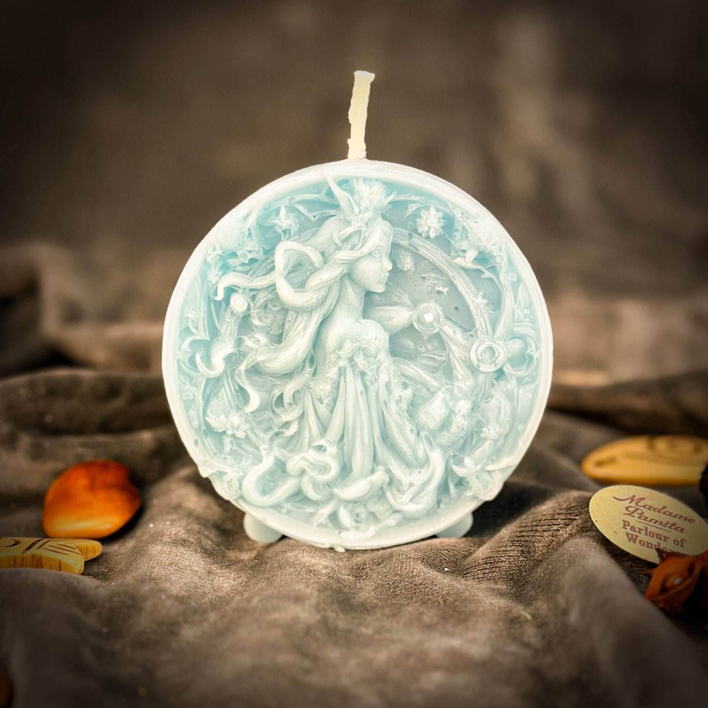 Beeswax Libra Scales Zodiac Spell Candle - Blue (Reconciliation)