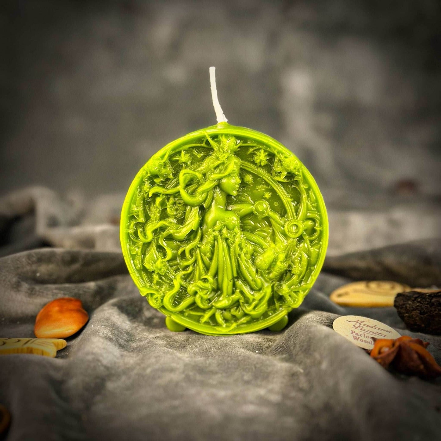 Beeswax Libra Scales Zodiac Spell Candle - Green (Prosperity)