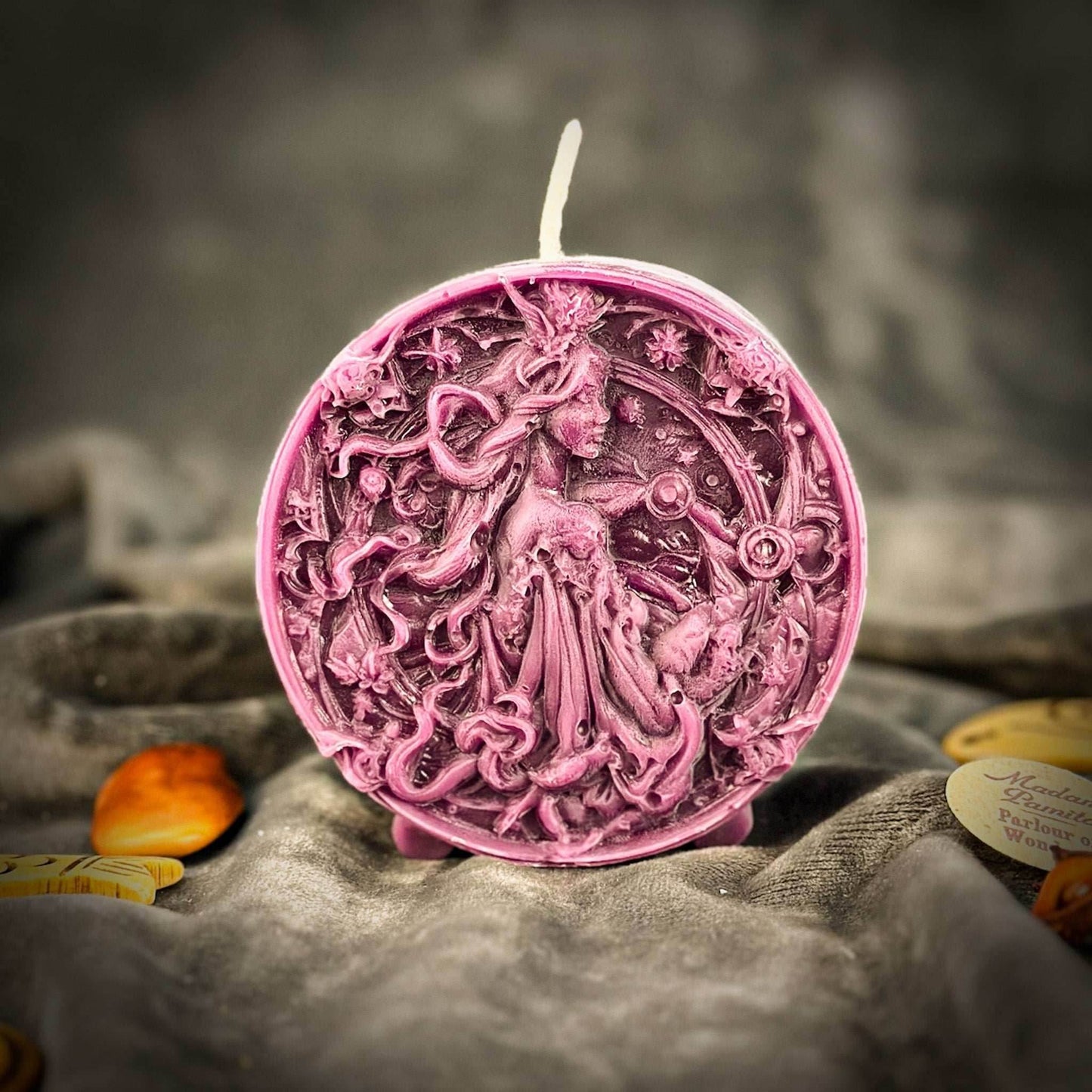 Beeswax Libra Scales Zodiac Spell Candle - Purple (Power)