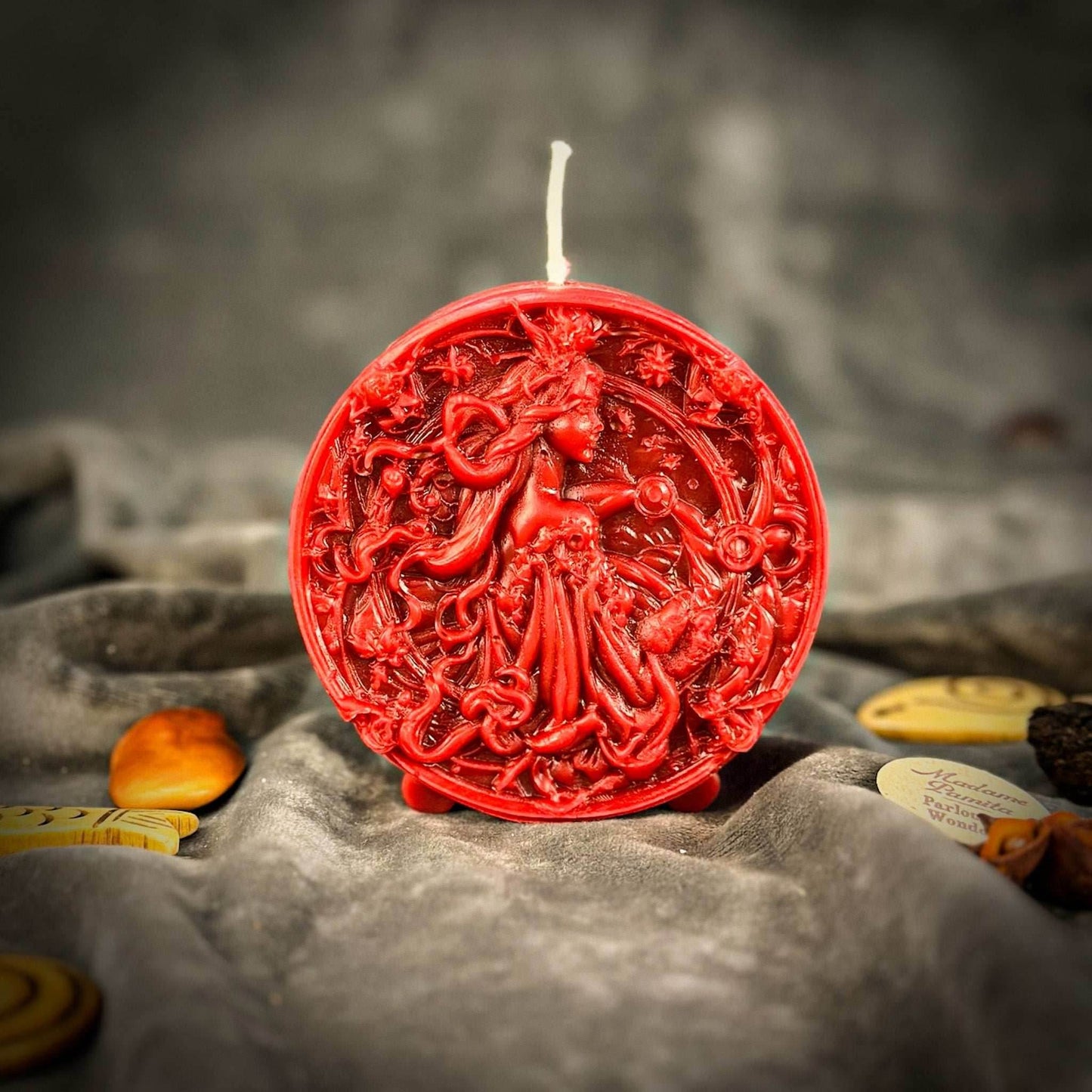 Beeswax Libra Scales Zodiac Spell Candle - Red (Passion)