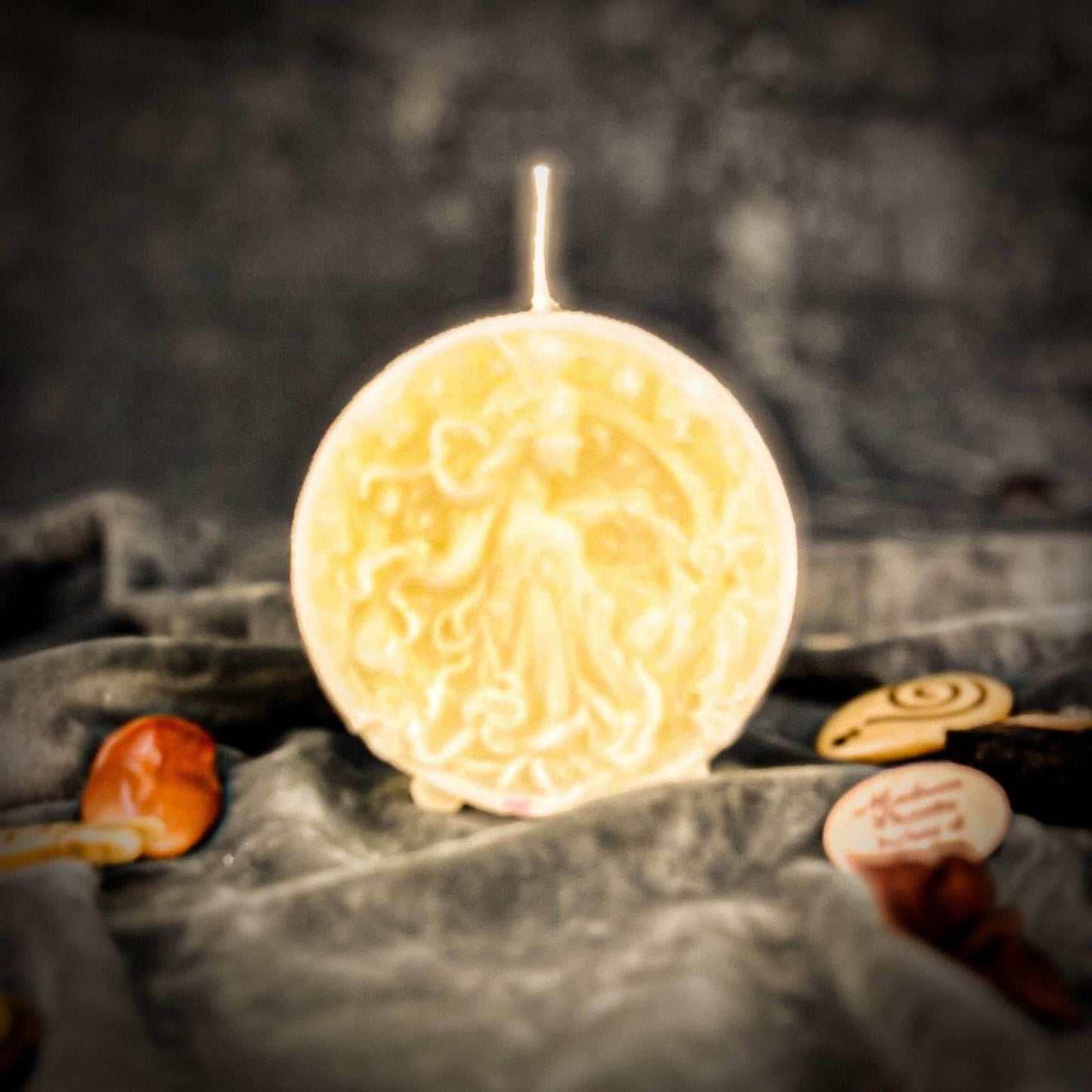 Beeswax Libra Scales Zodiac Spell Candle - White (Blessing)